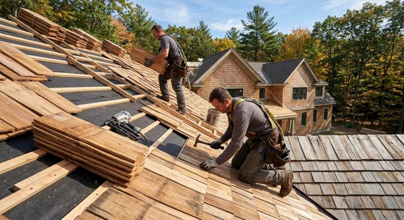 Natural Wood Roof Installation in Mount Pocono, PA