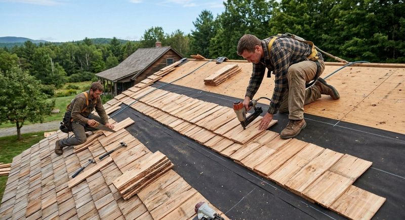Natural Wood Roof Installation in Mount Pocono, PA