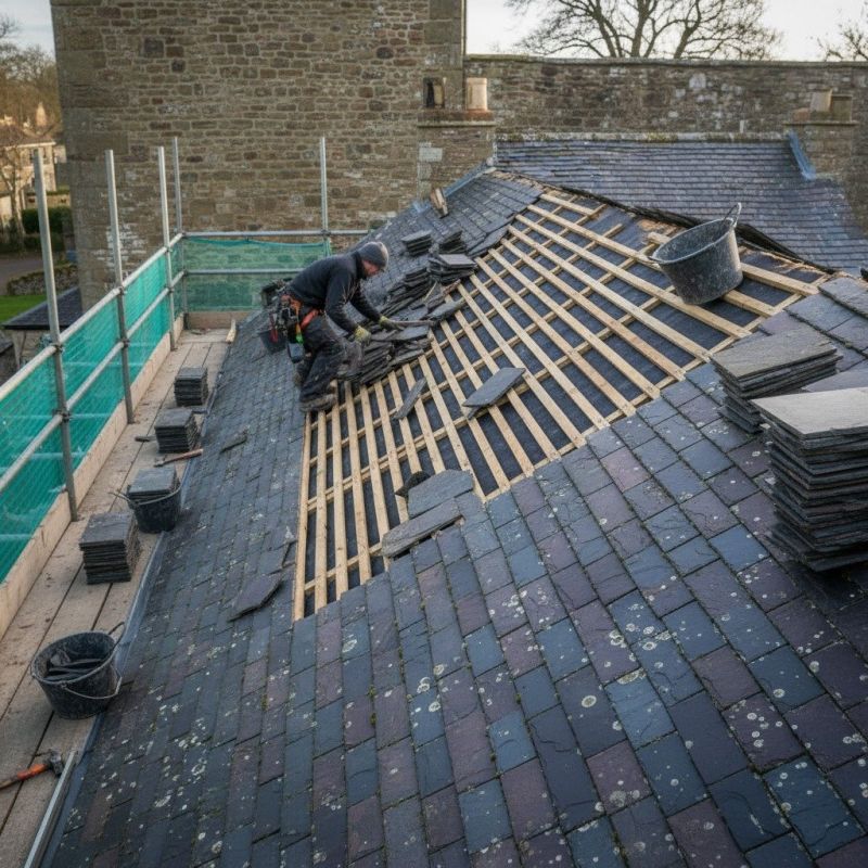 Slate Roof Replacement in Effort, PA